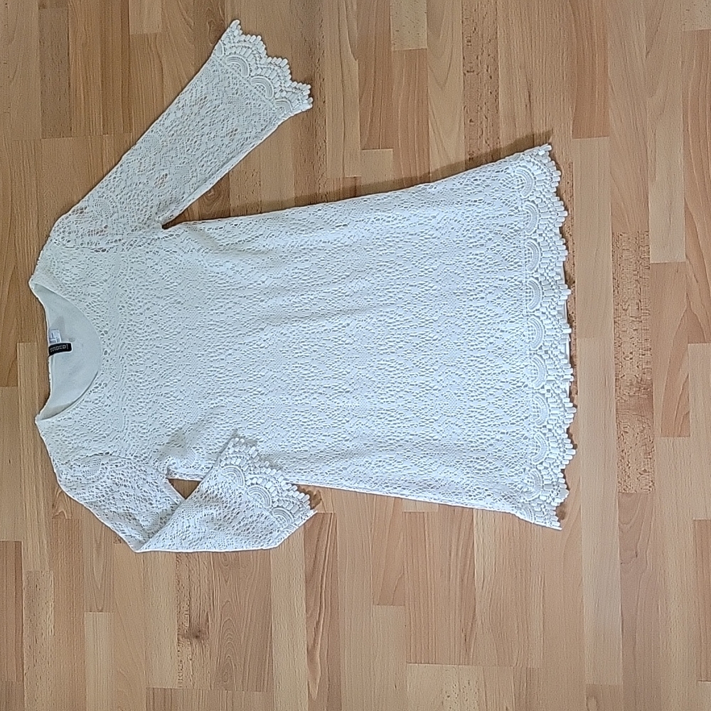 3/4 sleeve dress lace overlay